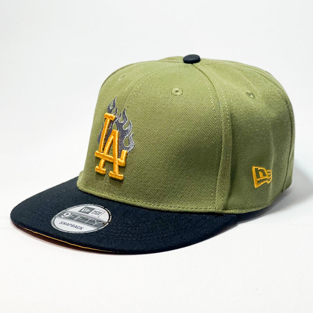 NEW ERA 9FIFTY LA DODGERS FLAME OLIVE GREEN/ BLACK