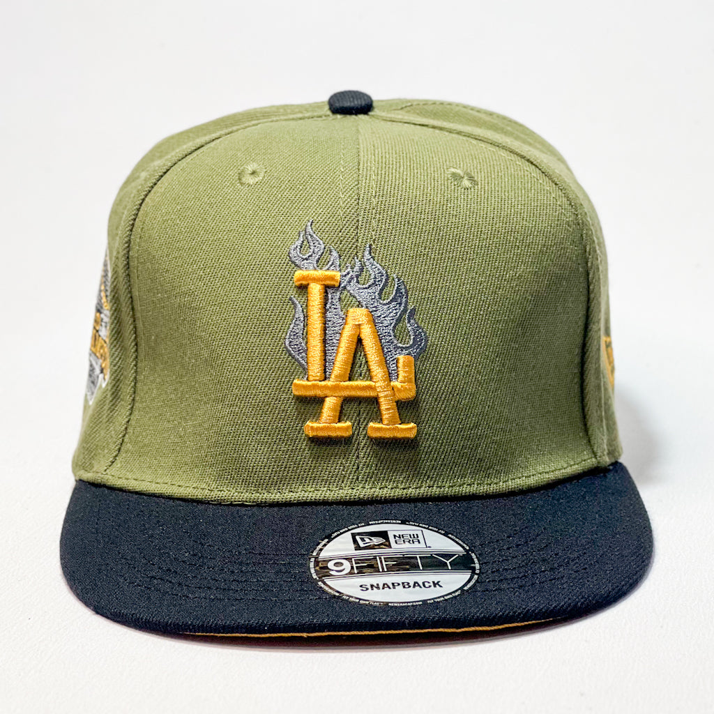 NEW ERA 9FIFTY LA DODGERS FLAME OLIVE GREEN/ BLACK