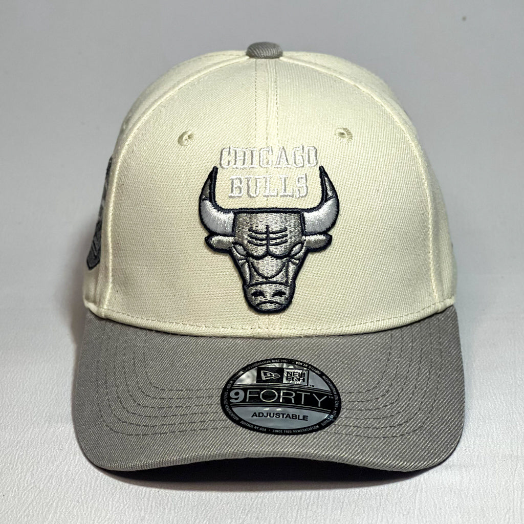 NEW ERA 9FORTY A-FRAME CHICAGO BULLS WITH TEXT BEIGE/ GRAY