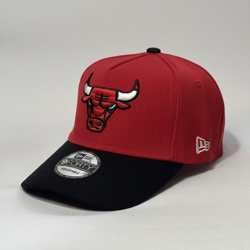 NEW ERA 9FORTY A-FRAME CHICAGO BULLS SIDE PATCH RED/ BLACK