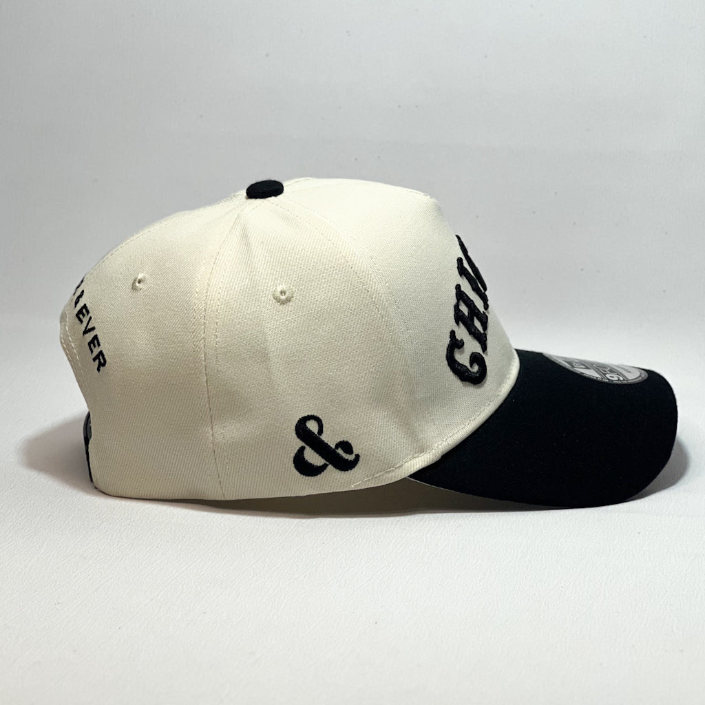 NEW ERA 9FORTY A-FRAME CHICAGO WHITE SOX TEXT BEIGE/ BLACK