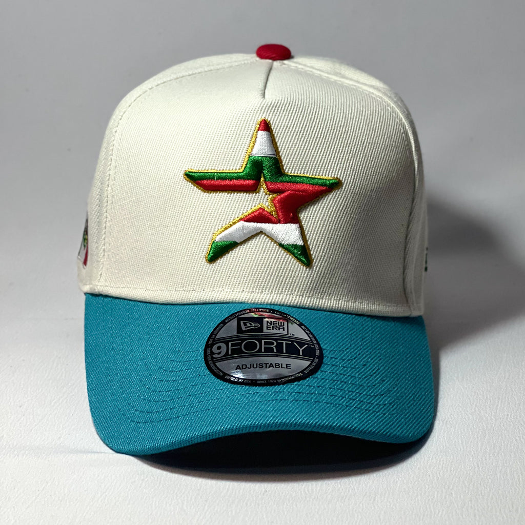 NEW ERA 9FORTY A-FRAME HOUSTON ASTROS MEXICO PATCH BEIGE/ BLUE