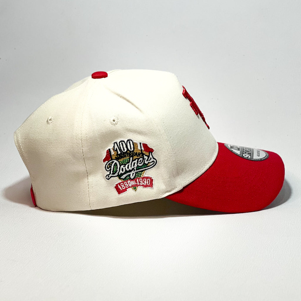NEW ERA 9FORTY A-FRAME LA DODGERS UPSIDE DOWN BEIGE/ RED