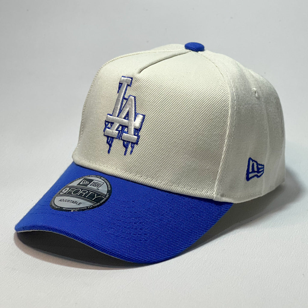 NEW ERA 9FORTY A-FRAME LA DODGERS MELTING WHITE BADGE BEIGE/ BLUE