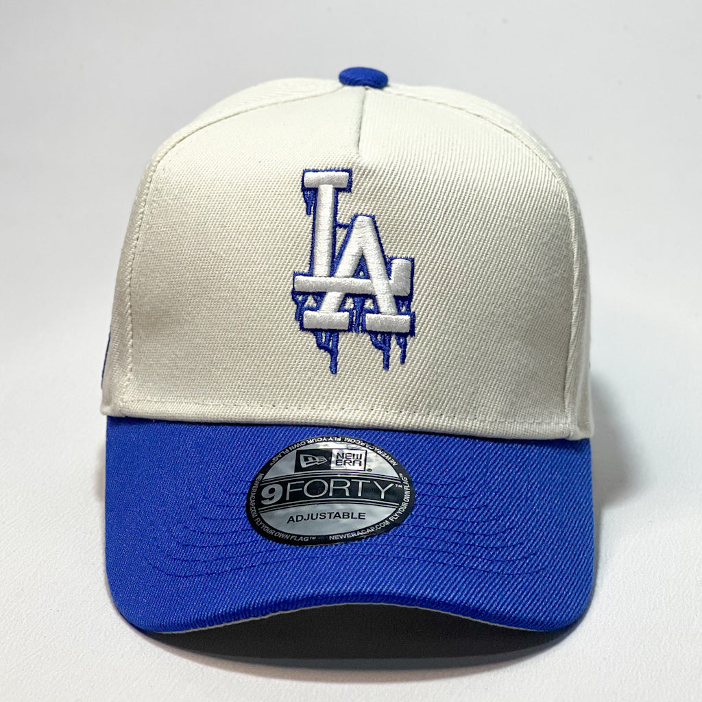 NEW ERA 9FORTY A-FRAME LA DODGERS MELTING WHITE BADGE BEIGE/ BLUE