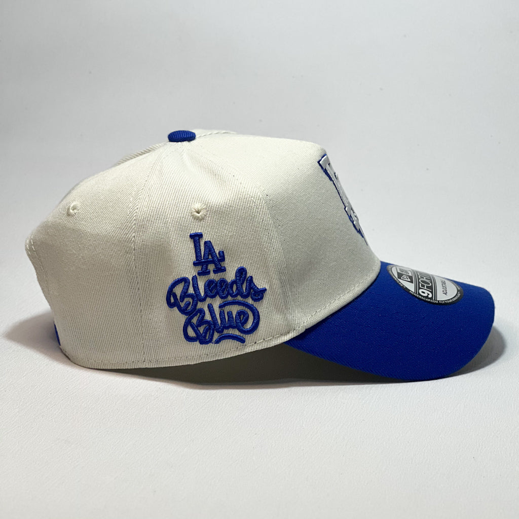 NEW ERA 9FORTY A-FRAME LA DODGERS MELTING WHITE BADGE BEIGE/ BLUE