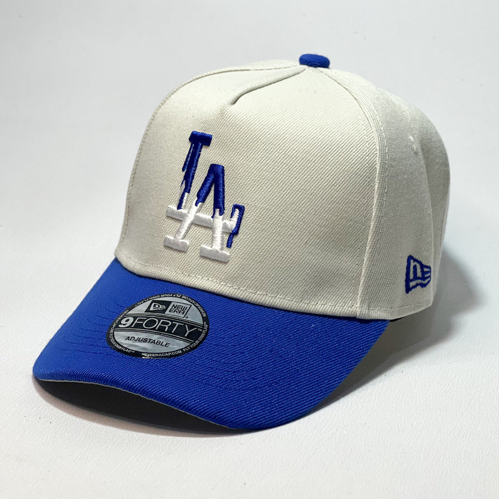 NEW ERA 9FORTY A-FRAME LA DODGERS MELTING BLUE BADGE BEIGE/ BLUE
