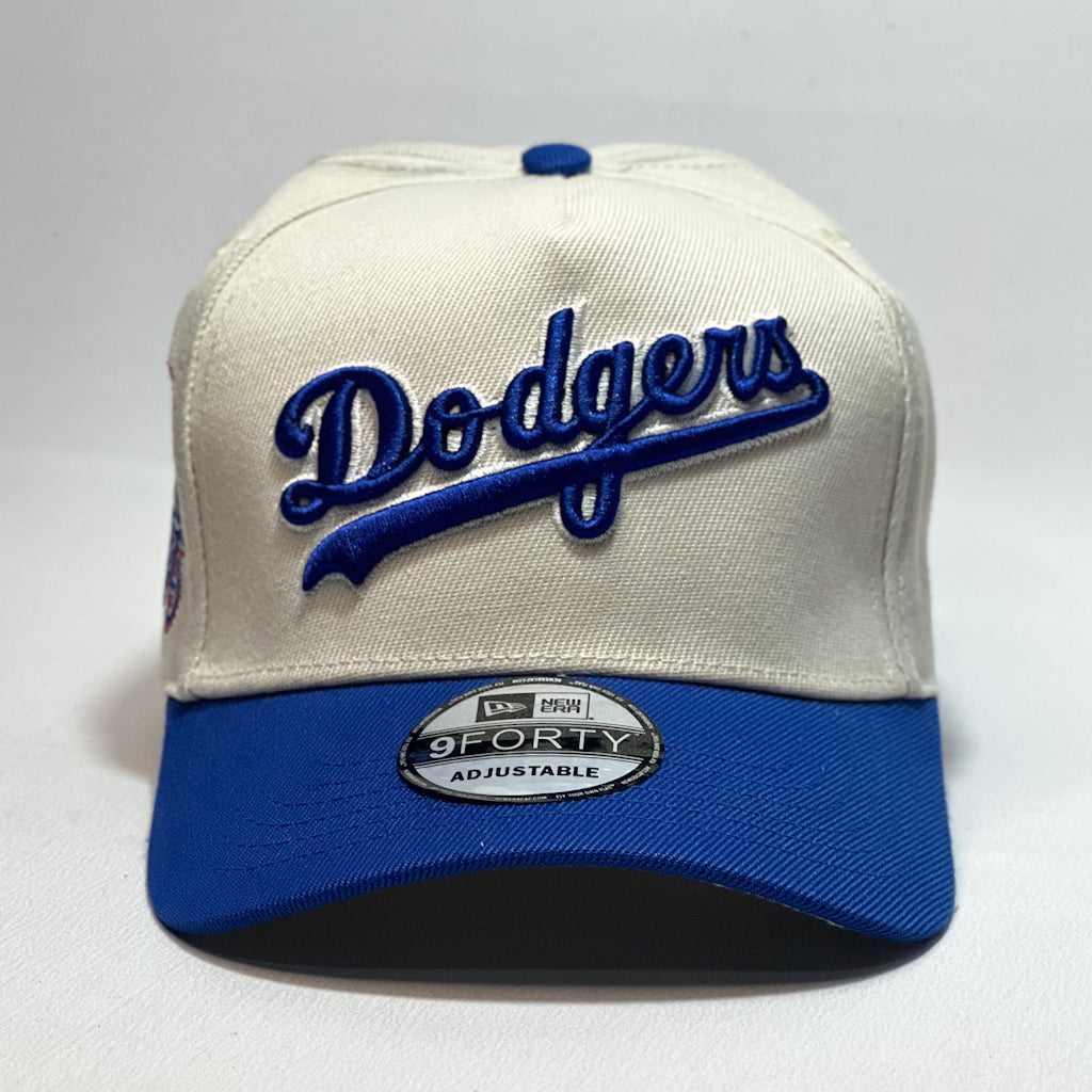 NEW ERA 9FORTY A-FRAME DODGERS TEXT BEIGE/ BLUE