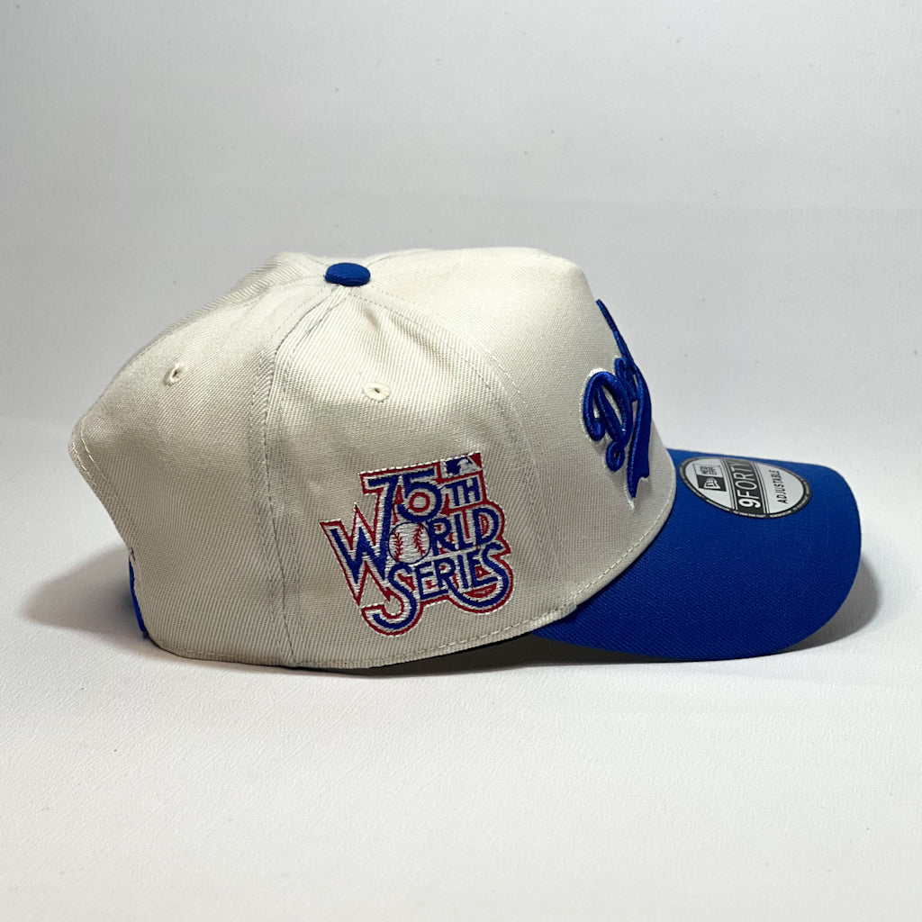 NEW ERA 9FORTY A-FRAME DODGERS TEXT BEIGE/ BLUE