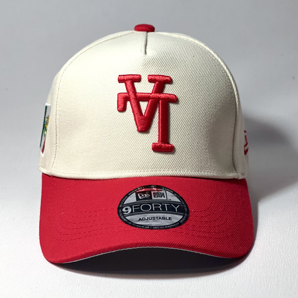 NEW ERA 9FORTY A-FRAME LA DODGERS UPSIDE DOWN MEXICO PATCH BEIGE/ RED