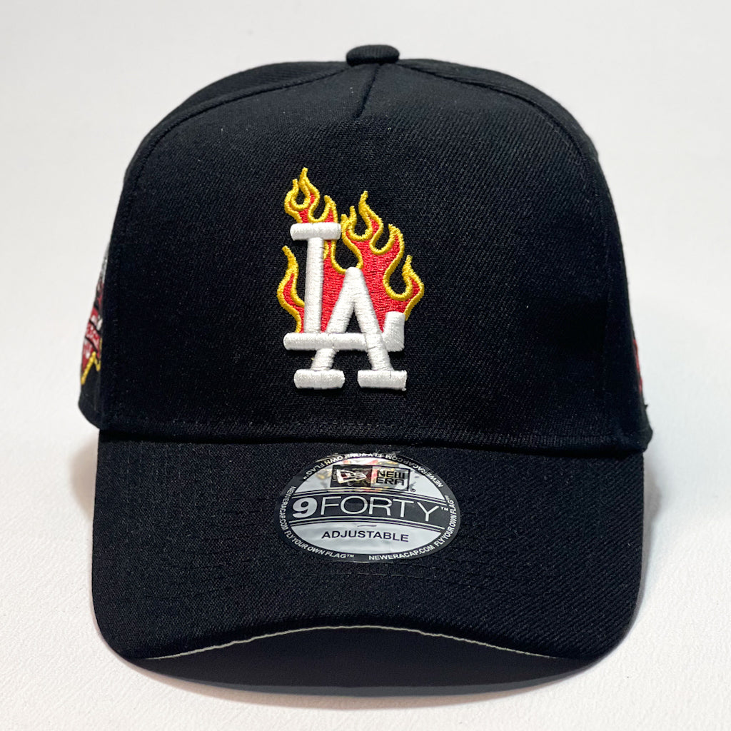 NEW ERA 9FORTY A-FRAME LA DODGERS RED FLAME WHITE BADGE BLACK