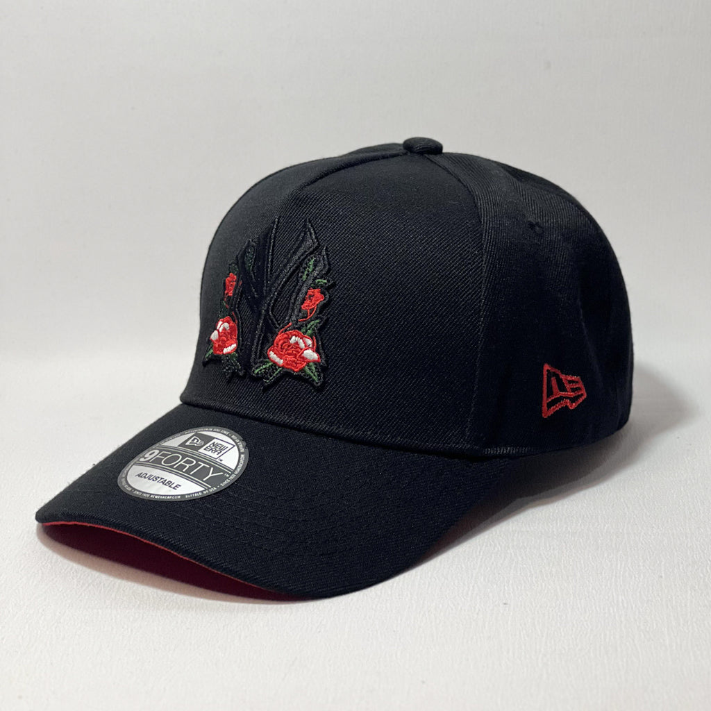 NEW ERA 9FORTY A-FRAME NY YANKEES RED ROSE BLACK/ BLACK