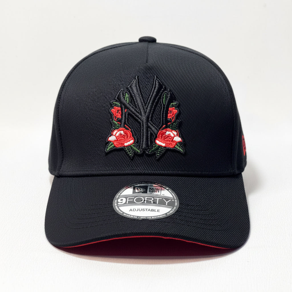NEW ERA 9FORTY A-FRAME NY YANKEES RED ROSE BLACK/ BLACK