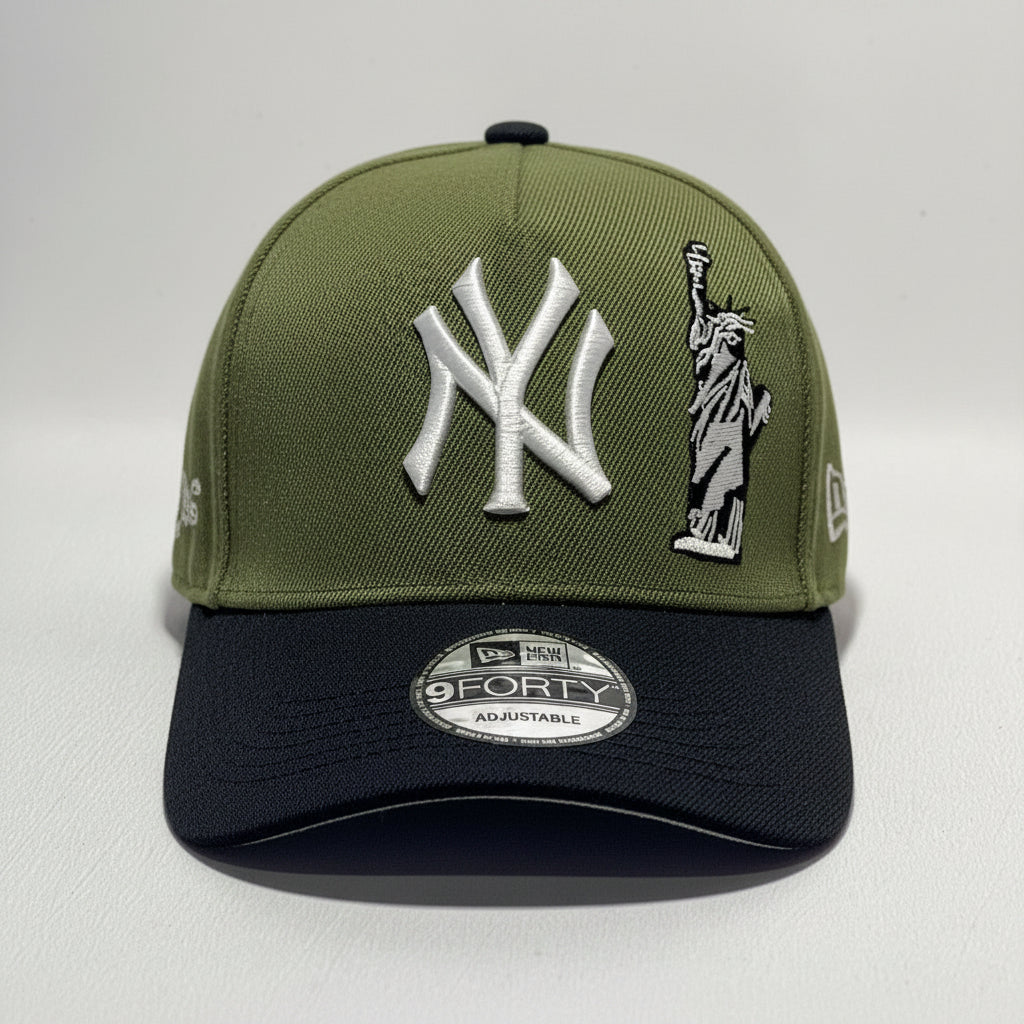 NEW ERA 9FORTY A-FRAME NY YANKEES LIBERTY OLIVE GREEN/ BLACK