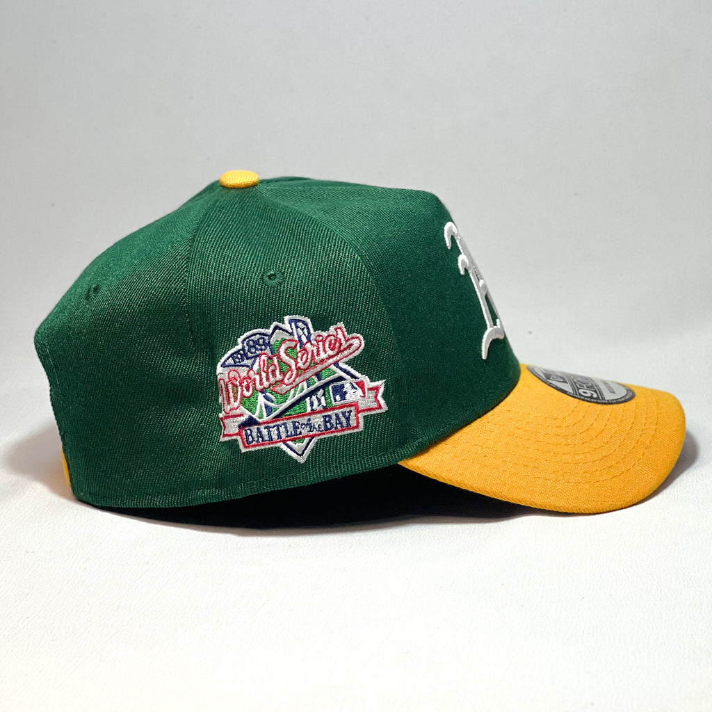 NEW ERA 9FORTY A-FRAME OAKLAND ATHLETICS WORLD SERIES GREEN TWO TONE