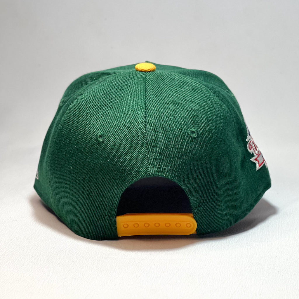 NEW ERA 9FORTY A-FRAME OAKLAND ATHLETICS WORLD SERIES GREEN TWO TONE